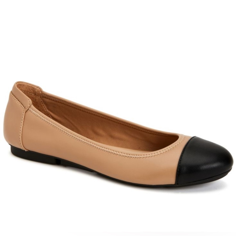 Alfani Nude and Black Women's Tavii Flats Sz 8.5 NWT